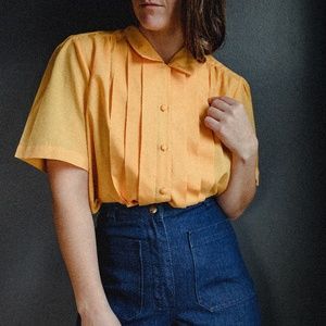 Vintage Mustard Yellow Button Up Shirt